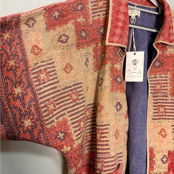 NWT Circa 26 By Skippy Cotton patchwork oversized quilted boho open front jacket - Picture 6 of 10